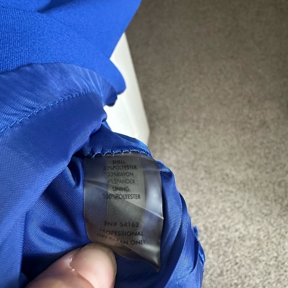 Calvin Klein Royal Blue Sheath Ruffled Cocktail dress (14) - Picture 5 of 5